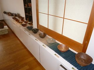 抹茶椀の展示