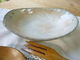 粉引き楕円皿